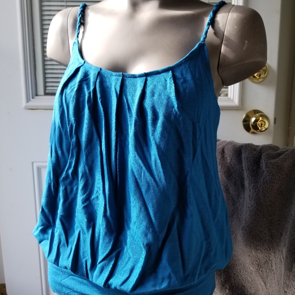 INC drapey tank with braided straps.